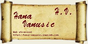 Hana Vanušić vizit kartica